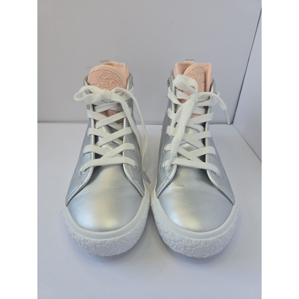 DKNY Hannah Brooke High Top Sneakers Silver Pink Girls Size US 4 DKN1188.